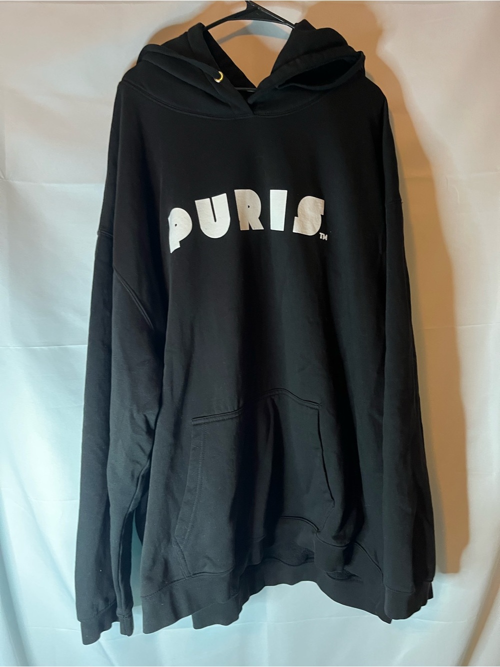 In Play . Black Hoodie with White PURIS Logo